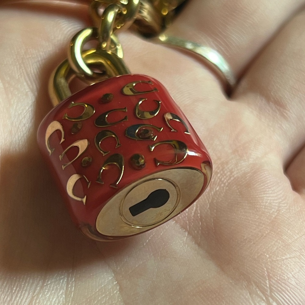 Coach lock & key set keychain